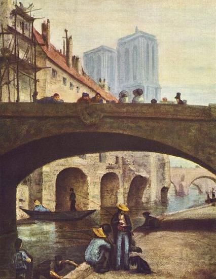 Honore Daumier Der Kunstler vor Notre-Dame Norge oil painting art